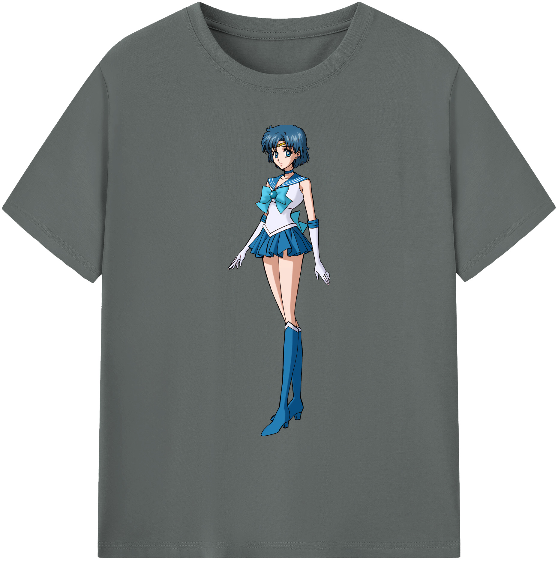 （画像用） 美少女戦士セーラームーン 水野 亜美 みずの あみ Sailor Moon Mizuno Ami 綿100％ メンズ半袖Tシャツ｜肌触りやわらか＆通気性